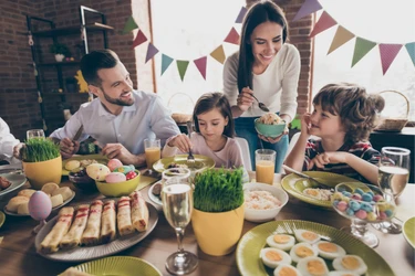 Big family eating together